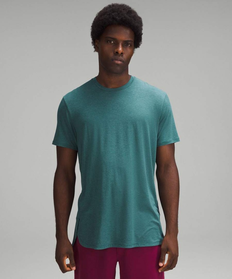 Camiseta Lululemon Balancer Corta-Sleeve Hombre Turquesa Chile | 749EFTWGR