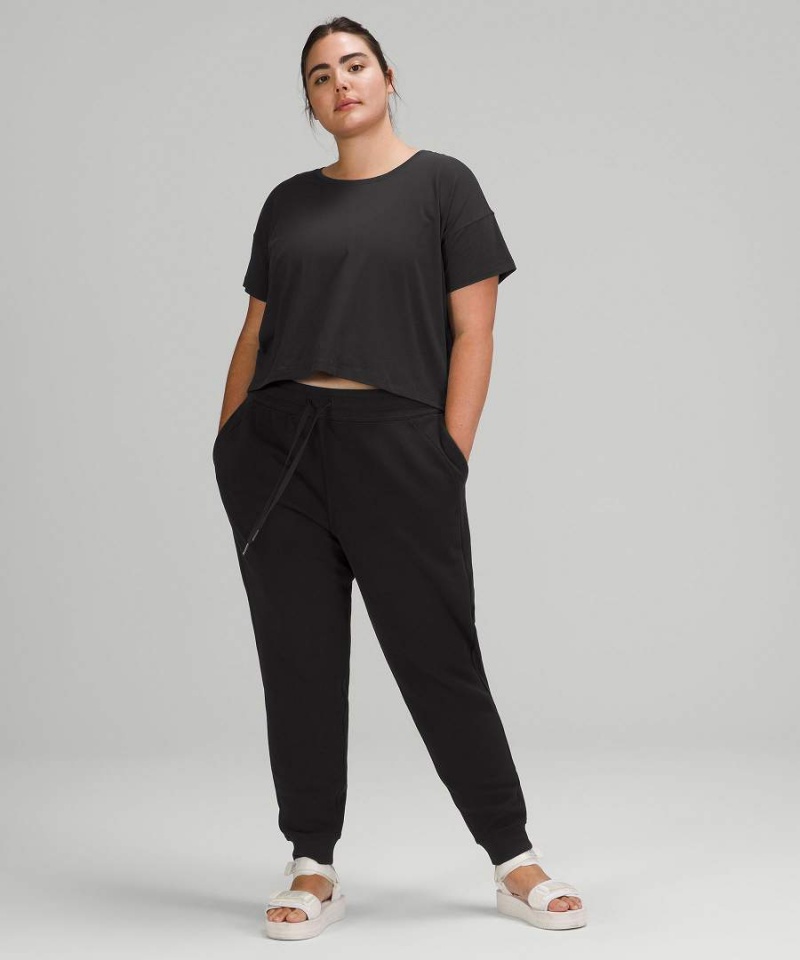 Camiseta Lululemon Cates Cropped Mujer Negras Chile | 619BXGKEO