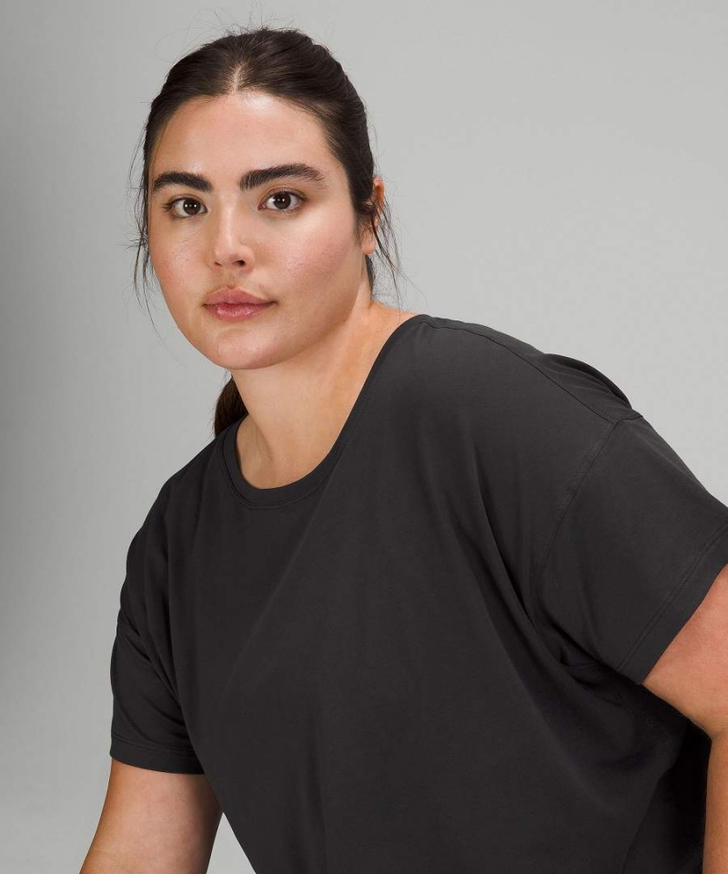Camiseta Lululemon Cates Cropped Mujer Negras Chile | 619BXGKEO