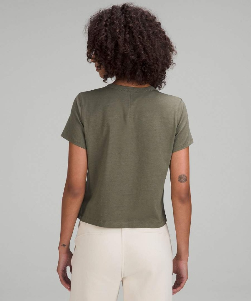 Camiseta Lululemon Classic-Fit Algodon-Blend Mujer Verde Oscuro Chile | 956YKIAJV