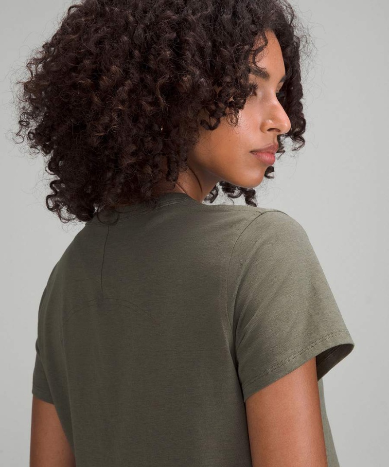 Camiseta Lululemon Classic-Fit Algodon-Blend Mujer Verde Oscuro Chile | 956YKIAJV
