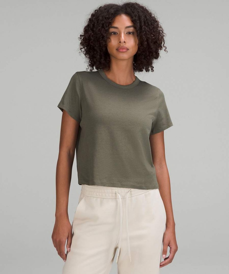 Camiseta Lululemon Classic-Fit Algodon-Blend Mujer Verde Oscuro Chile | 956YKIAJV