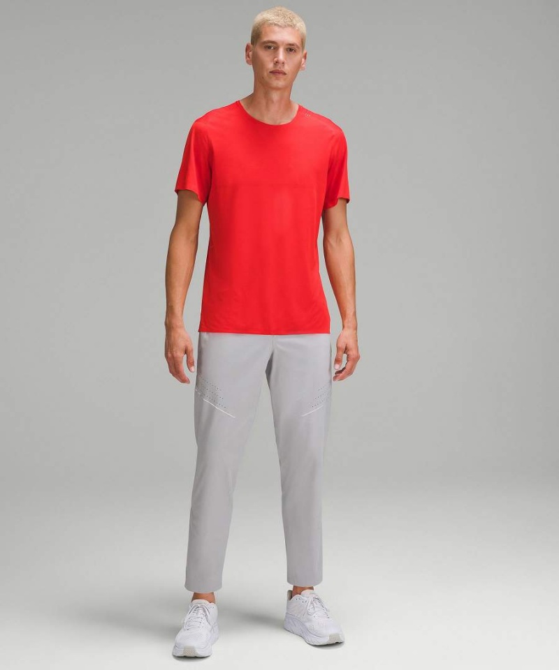 Camiseta Lululemon Fast and Free Corta-Sleeve Hombre Rojas Chile | 714DBWZXE