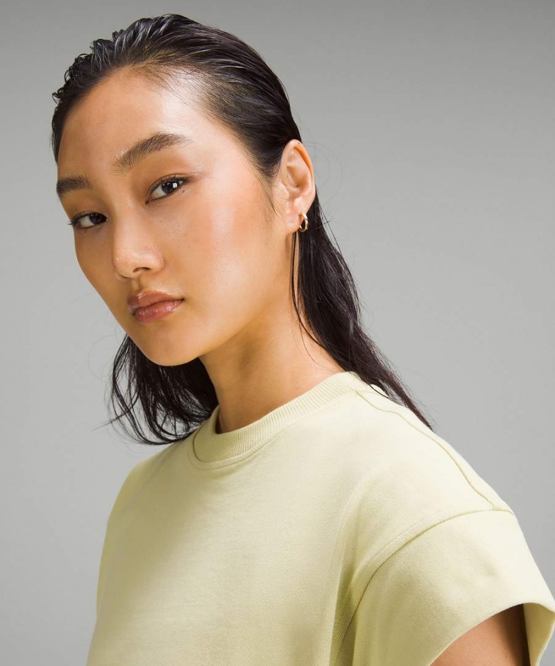 Camiseta Lululemon Heavyweight Algodon Mock-Neck Mujer Amarillo Chile | 267NWCFLU