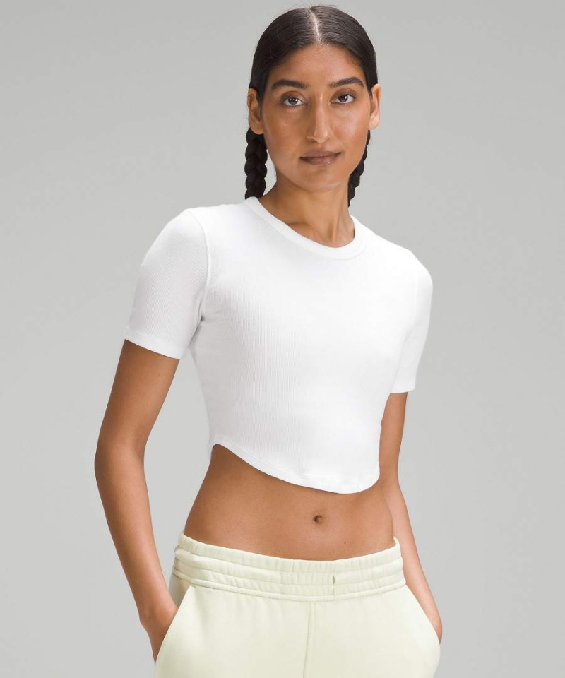 Camiseta Lululemon Hold Tight Cropped Mujer Blancas Chile | 540YXTIGJ