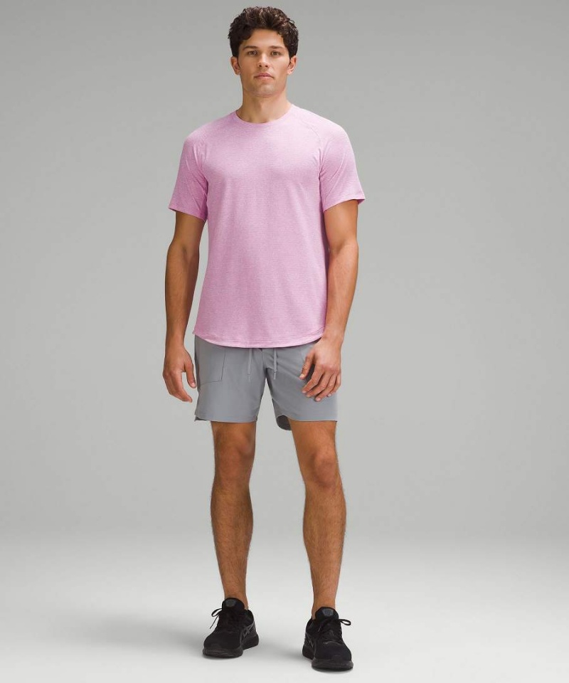 Camiseta Lululemon License to Train Corta-Sleeve Hombre Moradas Chile | 963DGCPMB