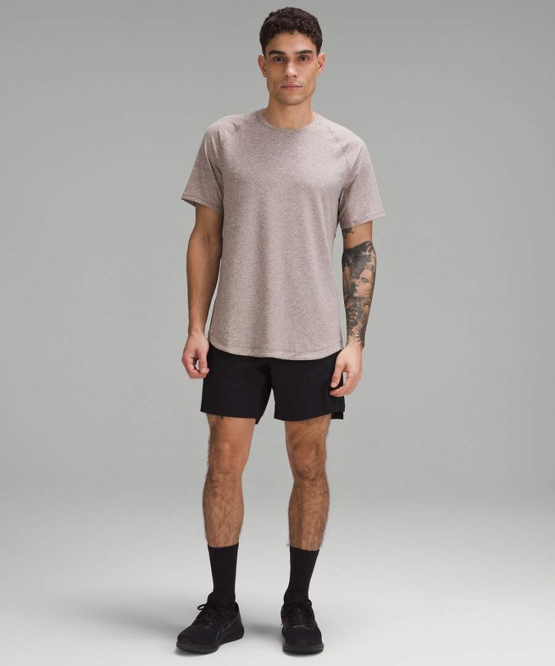 Camiseta Lululemon License to Train Corta-Sleeve Hombre Gris Blancas Chile | 214FMOZUB