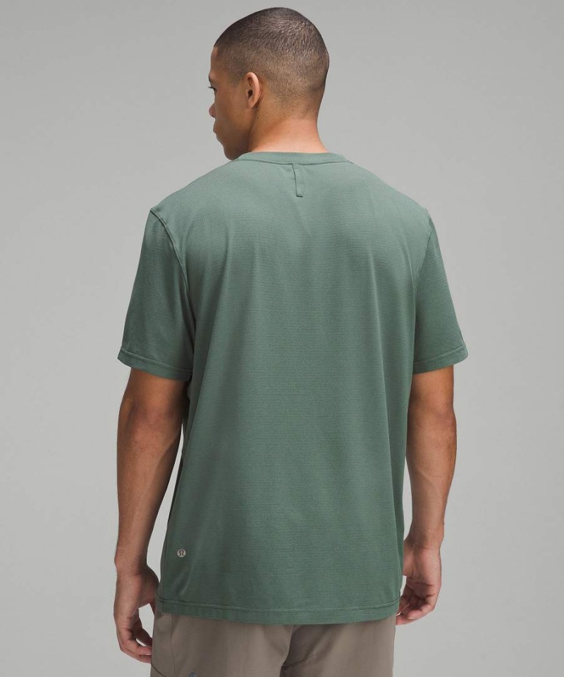Camiseta Lululemon License to Train Relaxed Corta-Sleeve Hombre Verde Oscuro Chile | 276GSJDTK