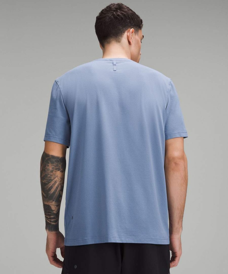Camiseta Lululemon License to Train Relaxed Corta-Sleeve Hombre Azules Chile | 563OYMLCB
