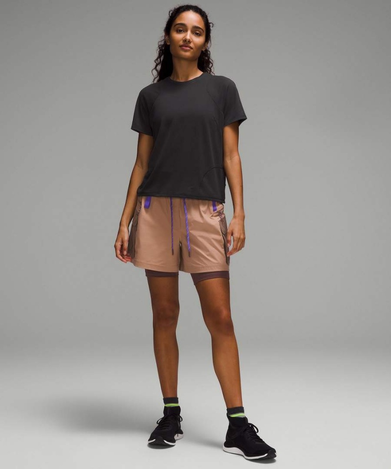 Camiseta Lululemon Ligeros Cinched Hem Senderismo Mujer Negras Chile | 753WPSMYA