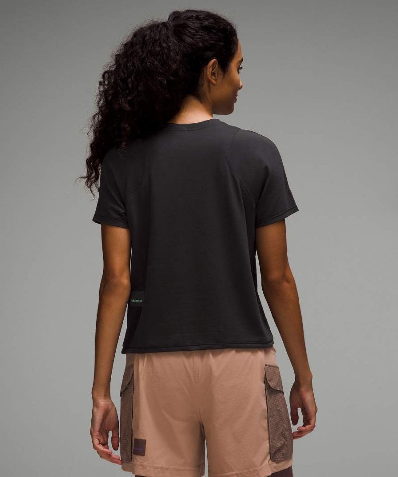 Camiseta Lululemon Ligeros Cinched Hem Senderismo Mujer Negras Chile | 753WPSMYA