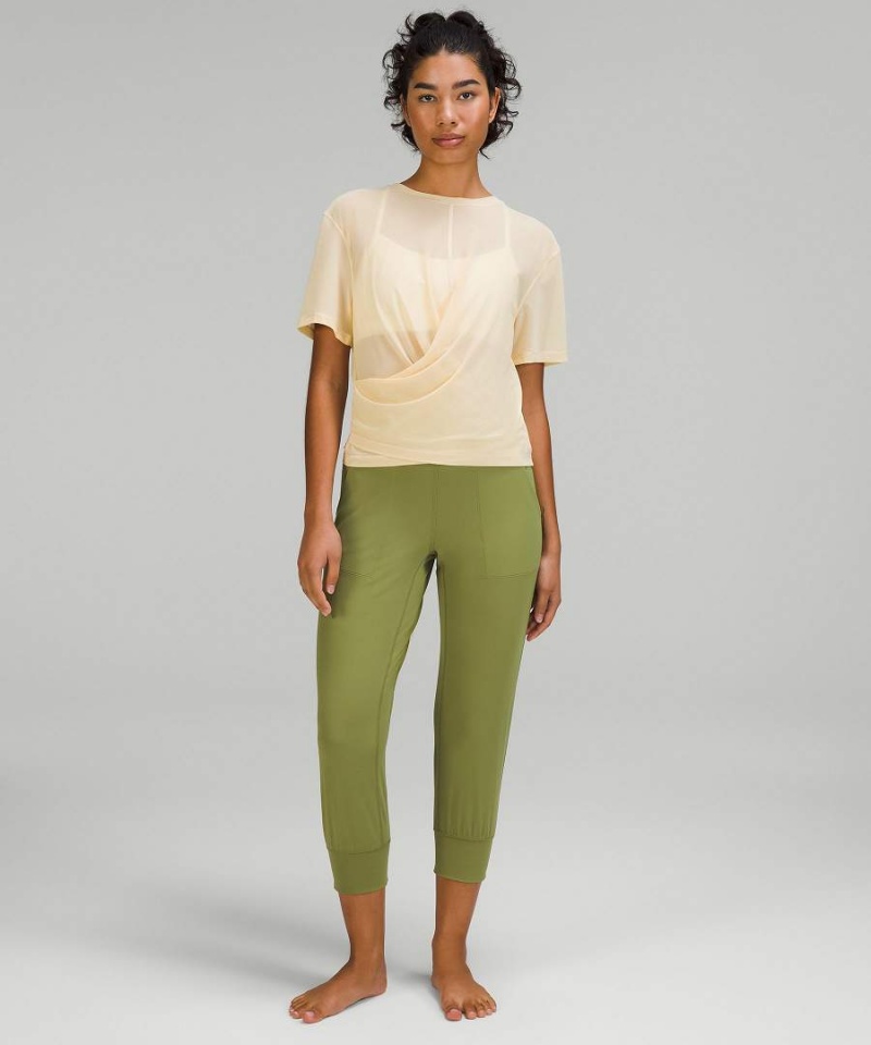 Camiseta Lululemon Ligeros Mesh Reversible Yoga Mujer Beige Chile | 578WGUYNP