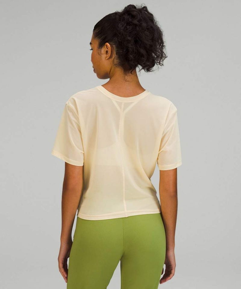 Camiseta Lululemon Ligeros Mesh Reversible Yoga Mujer Beige Chile | 578WGUYNP