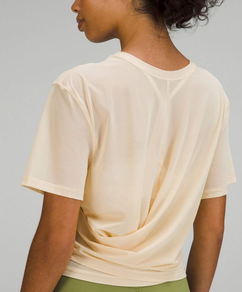 Camiseta Lululemon Ligeros Mesh Reversible Yoga Mujer Beige Chile | 578WGUYNP
