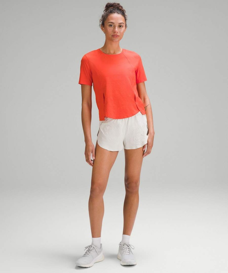Camiseta Lululemon Ligeros Stretch Airflow Correr Mujer Naranjas Naranjas Chile | 731JLVFDO