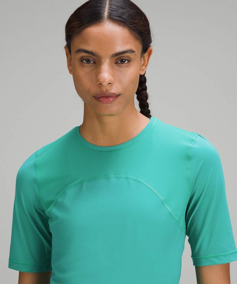 Camiseta Lululemon Ligeros Trail Correr Mujer Verde Chile | 378HPEFNB