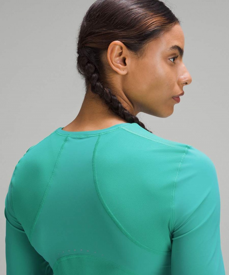 Camiseta Lululemon Ligeros Trail Correr Mujer Verde Chile | 378HPEFNB