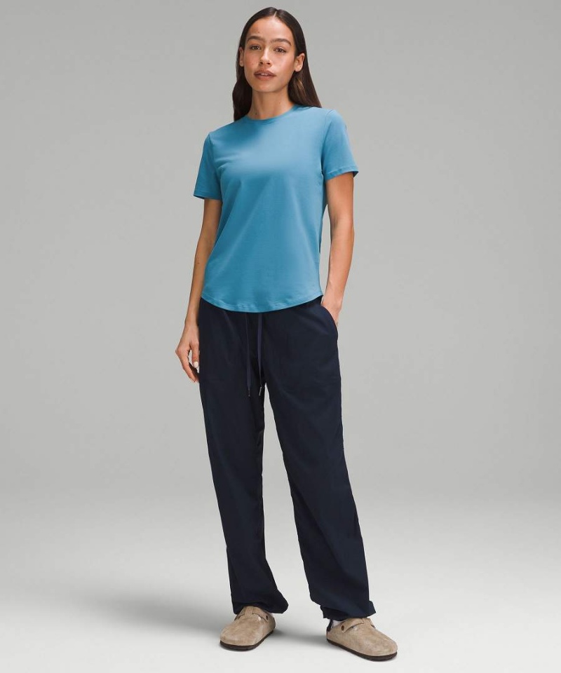Camiseta Lululemon Love Curved-Hem Crewneck Mujer Azules Chile | 029LZFRYK