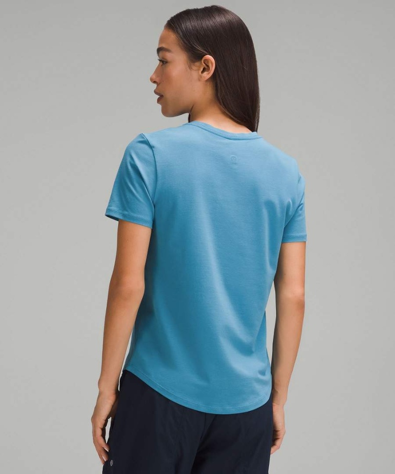 Camiseta Lululemon Love Curved-Hem Crewneck Mujer Azules Chile | 029LZFRYK