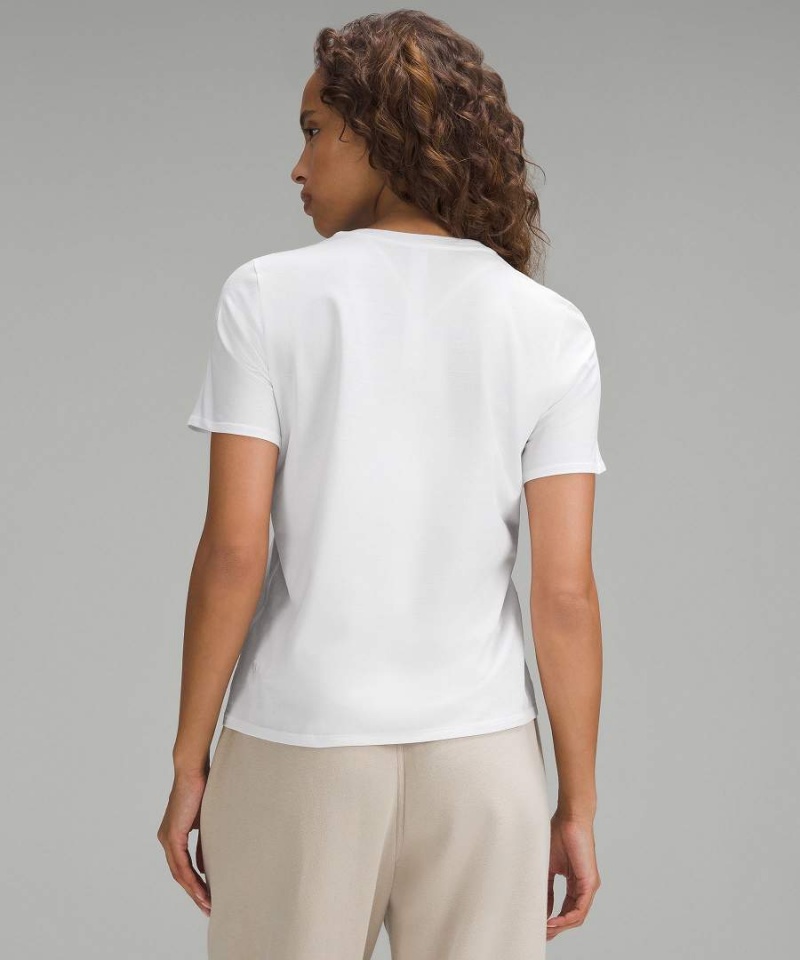 Camiseta Lululemon Love Organic Algodon Directo-Hem Crewneck Mujer Blancas Chile | 972QXGUSM