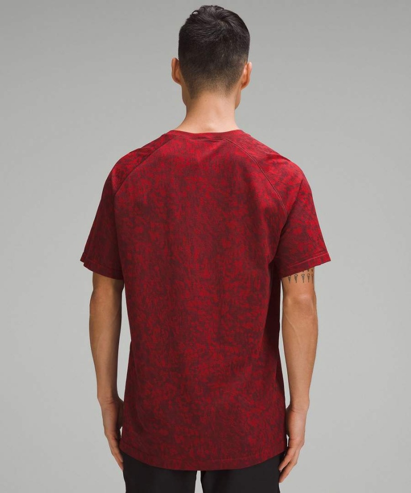 Camiseta Lululemon Lunar New Year Metal Vent Tech Corta-Sleeve Hombre Rojas Oscuro Chile | 341RESIGL