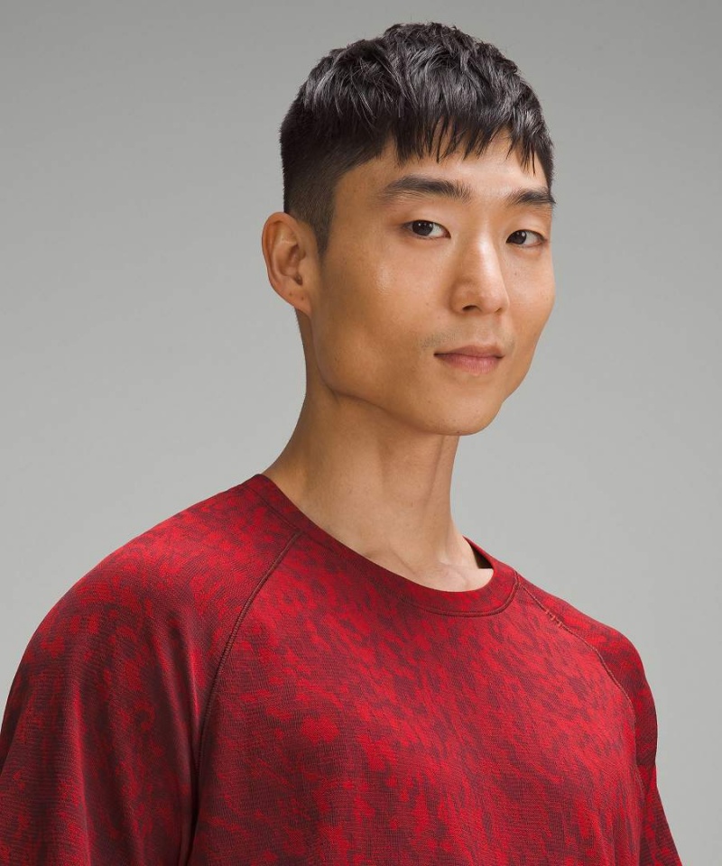 Camiseta Lululemon Lunar New Year Metal Vent Tech Corta-Sleeve Hombre Rojas Oscuro Chile | 341RESIGL