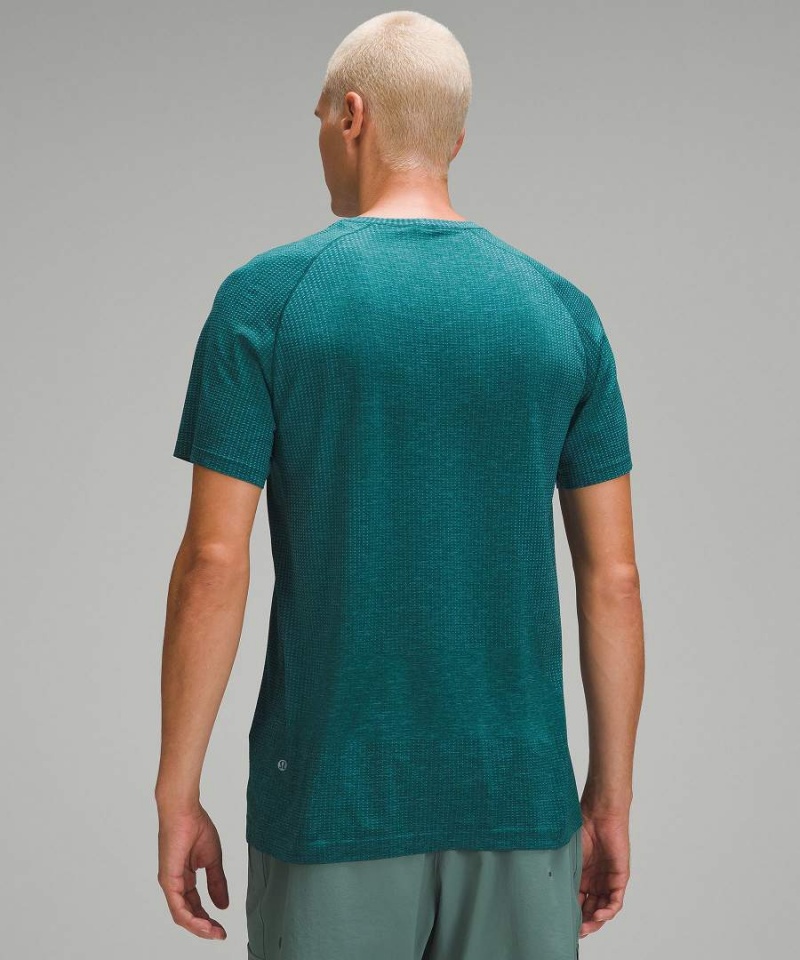 Camiseta Lululemon Metal Vent Tech Corta-Sleeve Hombre Turquesa Chile | 759NBRGEQ