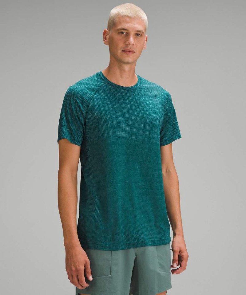 Camiseta Lululemon Metal Vent Tech Corta-Sleeve Hombre Turquesa Chile | 759NBRGEQ