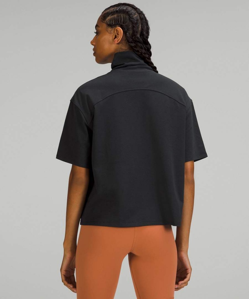 Camiseta Lululemon Relaxed-Fit Algodon-Blend Turtleneck Mujer Negras Chile | 730SWQOUM