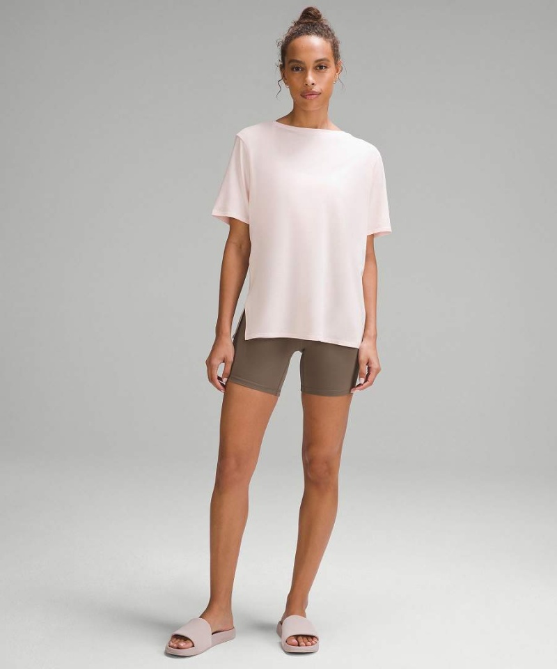Camiseta Lululemon Relaxed-Fit Boatneck Mujer Rojas Claro Chile | 350GQDAVP