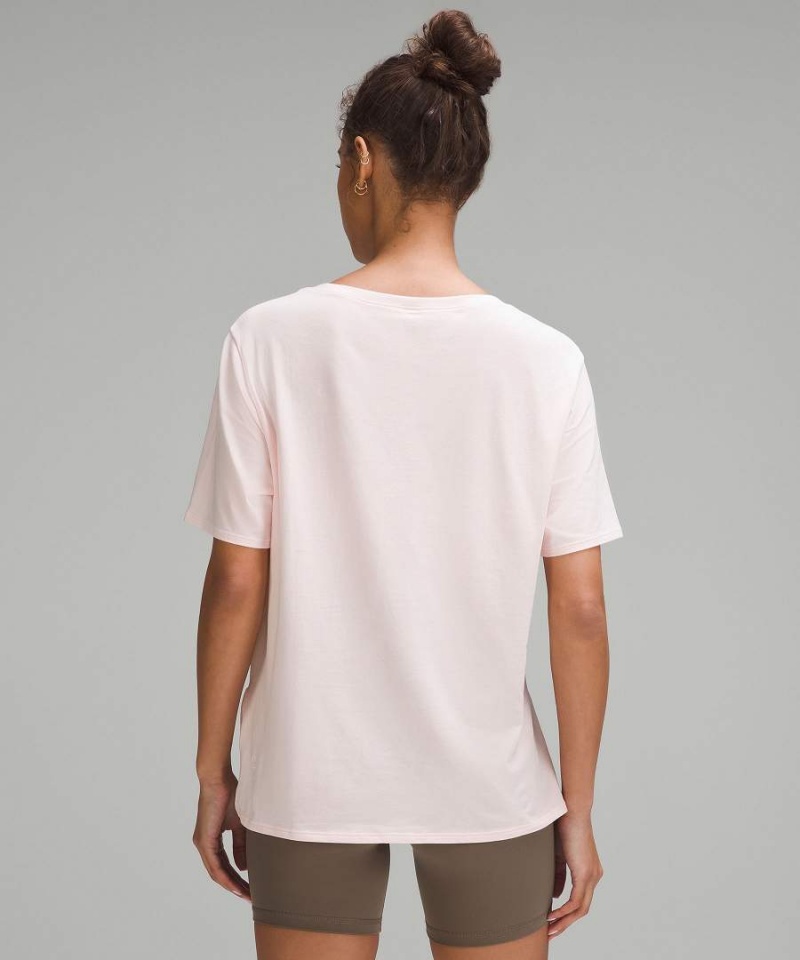 Camiseta Lululemon Relaxed-Fit Boatneck Mujer Rojas Claro Chile | 350GQDAVP