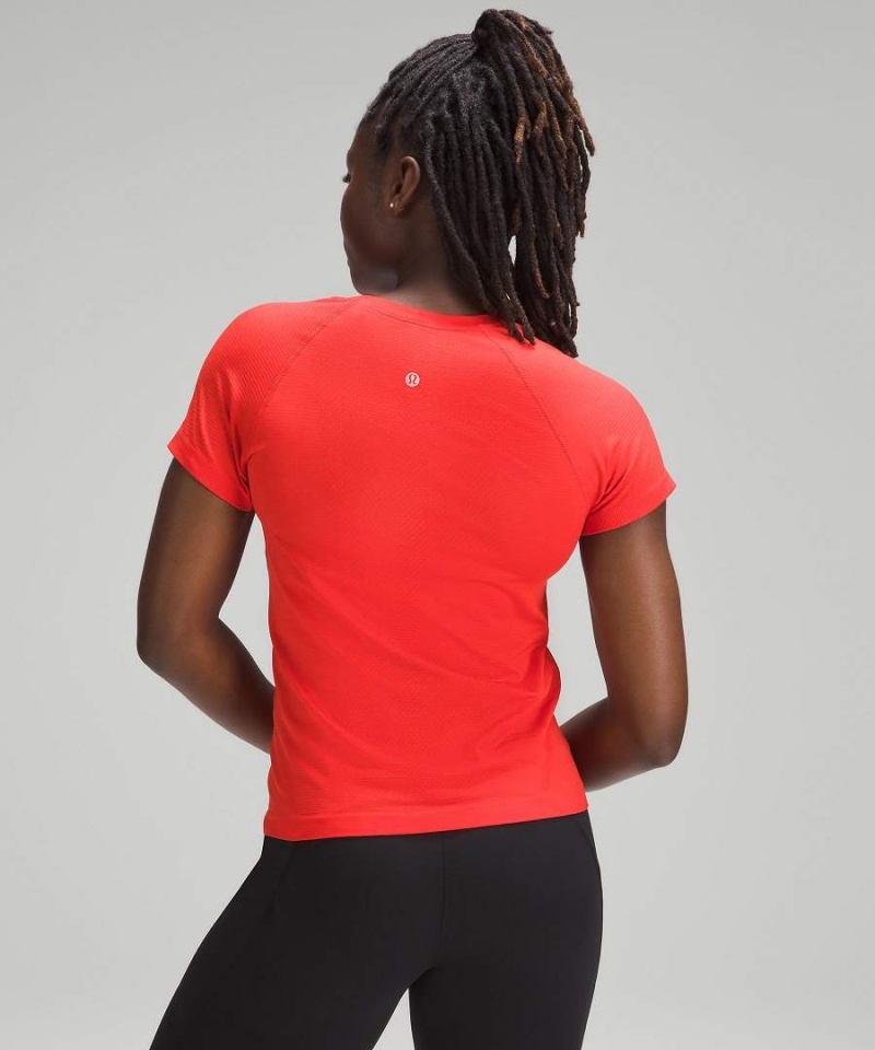 Camiseta Lululemon Swiftly Tech Corta-Sleeve 2.0 Race Length Mujer Rojas Chile | 326GKXLZU