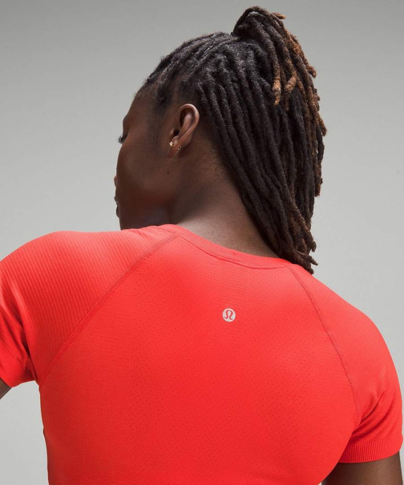 Camiseta Lululemon Swiftly Tech Corta-Sleeve 2.0 Race Length Mujer Rojas Chile | 326GKXLZU