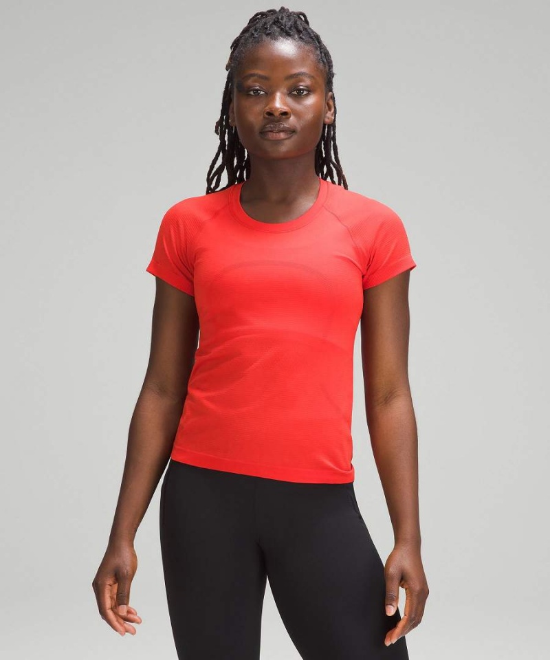 Camiseta Lululemon Swiftly Tech Corta-Sleeve 2.0 Race Length Mujer Rojas Chile | 326GKXLZU
