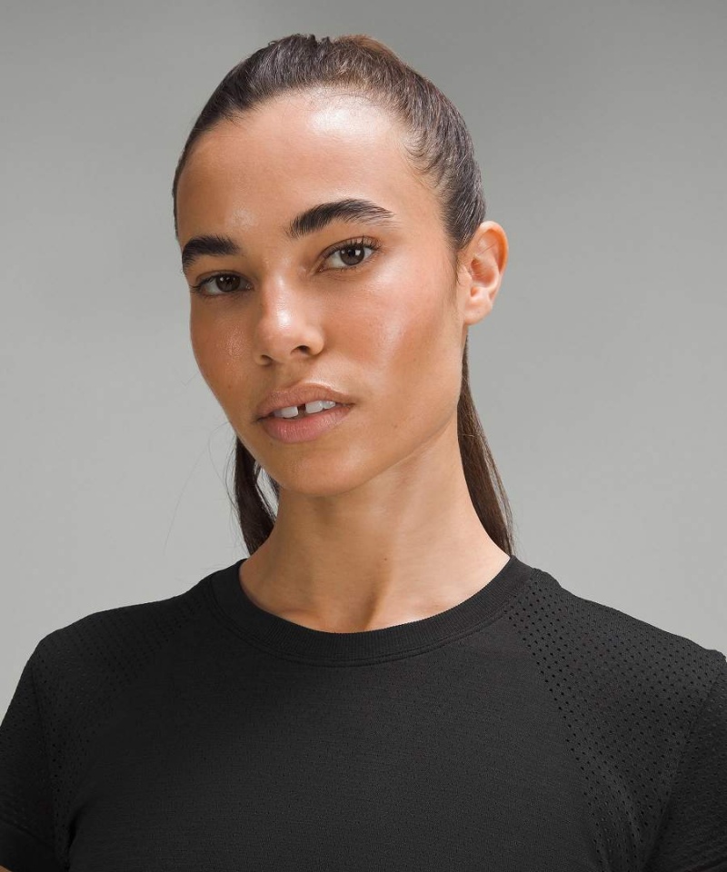 Camiseta Lululemon Train to Be Corta-Sleeve Mujer Negras Negras Chile | 241YISBGA