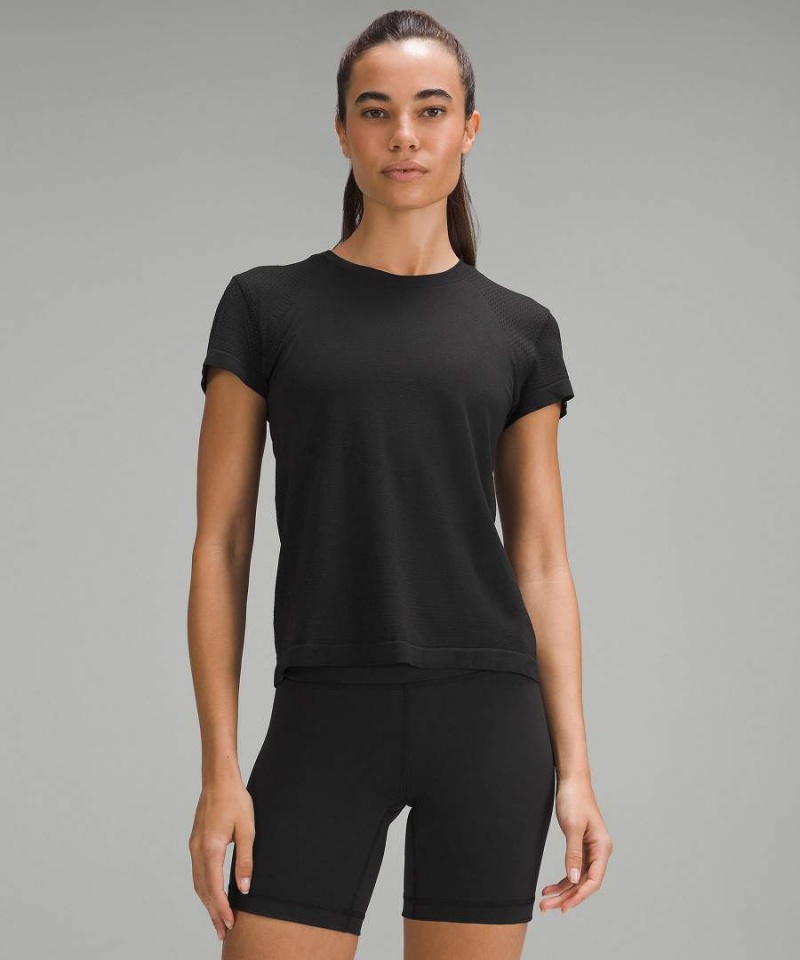 Camiseta Lululemon Train to Be Corta-Sleeve Mujer Negras Negras Chile | 241YISBGA