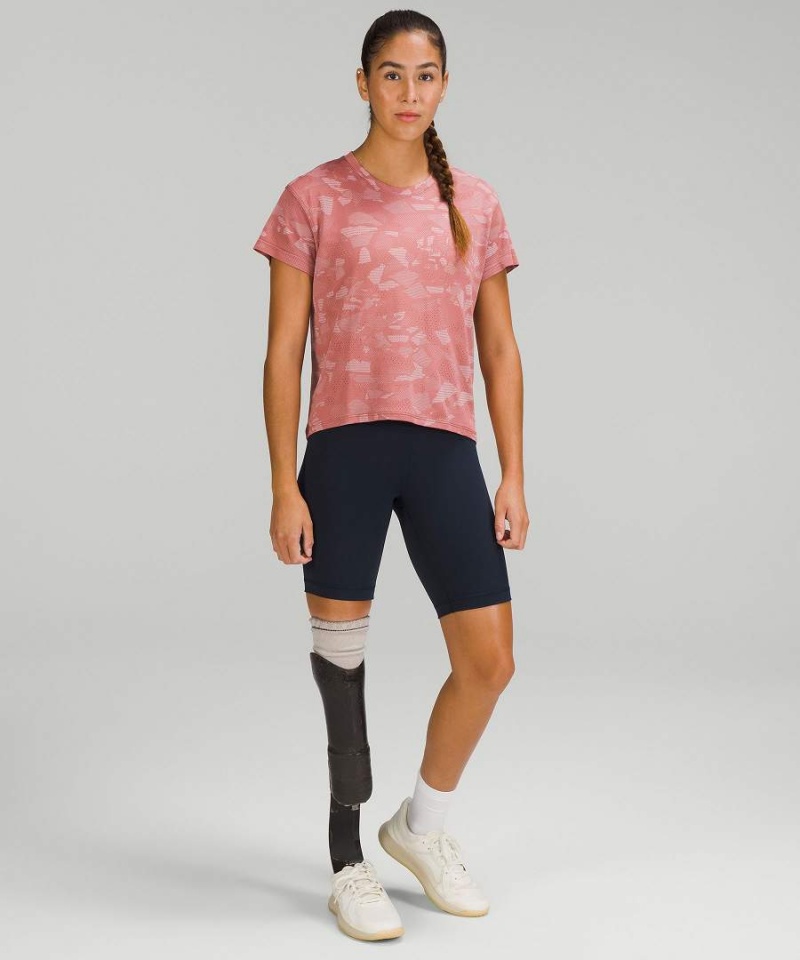 Camiseta Lululemon Train to Be Corta Sleeve Mujer Rosas Rosas Chile | 026OPLSGW