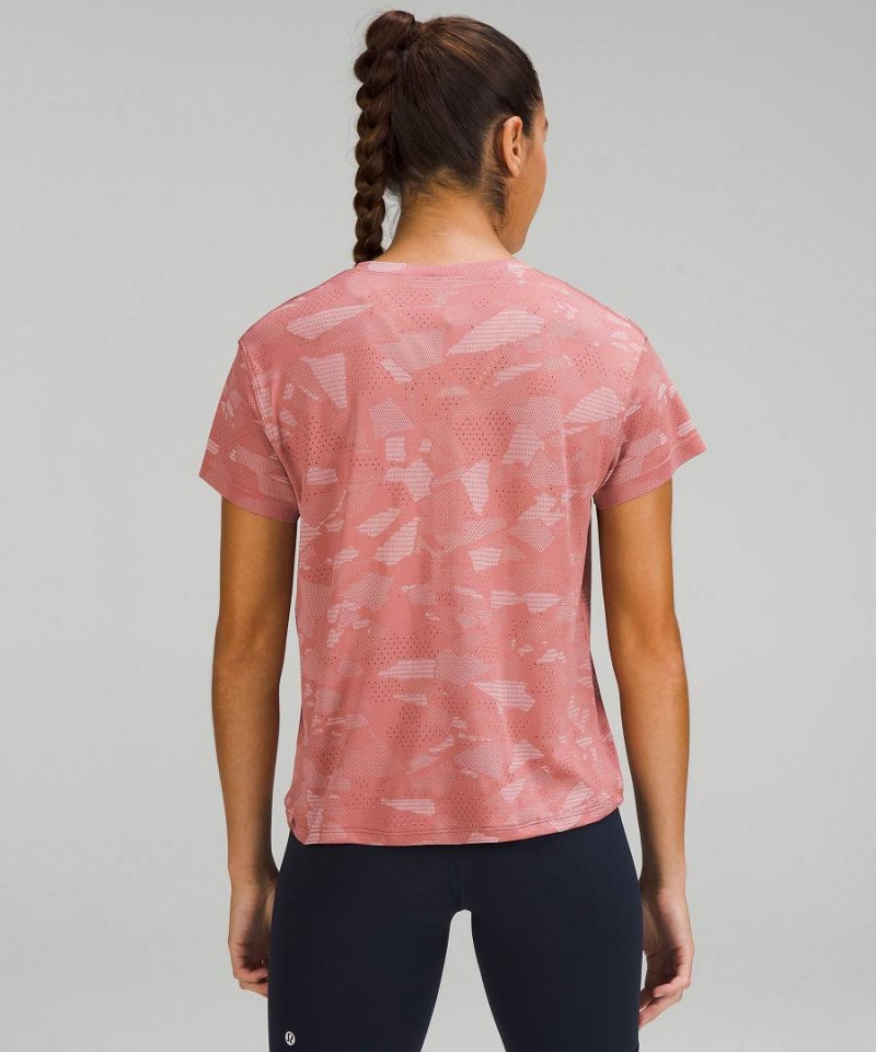 Camiseta Lululemon Train to Be Corta Sleeve Mujer Rosas Rosas Chile | 026OPLSGW