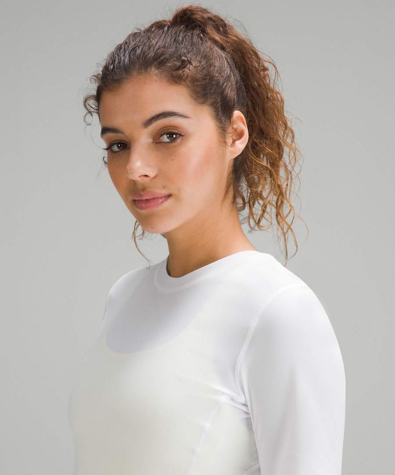 Camiseta Lululemon UV Protection Fold-Over Correr Mujer Blancas Chile | 027MIBWPG