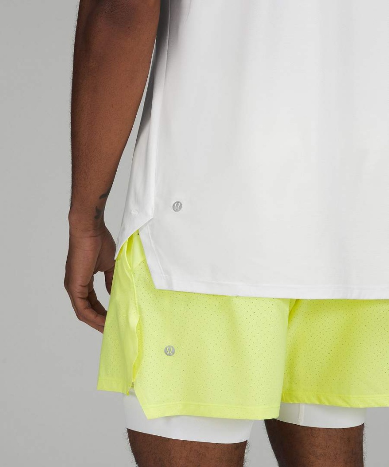 Camiseta Lululemon Vented Tenis Corta-Sleeve Hombre Blancas Chile | 675DFZWSJ