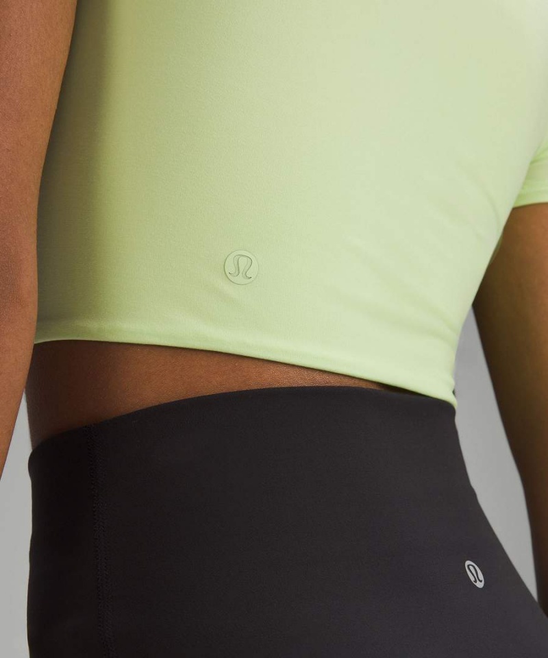 Camiseta Lululemon Wundermost Ultra-Soft Nulu Crewneck Cropped Mujer Verde Chile | 901KZEMNF