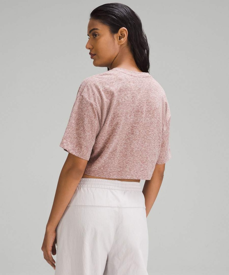 Camiseta Lululemon lab Algodon-Blend Cropped Estampadas Mujer Rosas Chile | 531UGOJEW