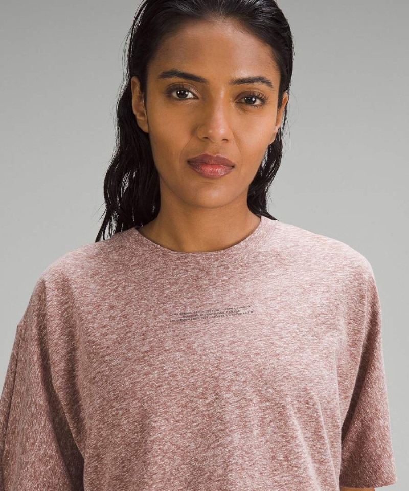 Camiseta Lululemon lab Algodon-Blend Cropped Estampadas Mujer Rosas Chile | 531UGOJEW
