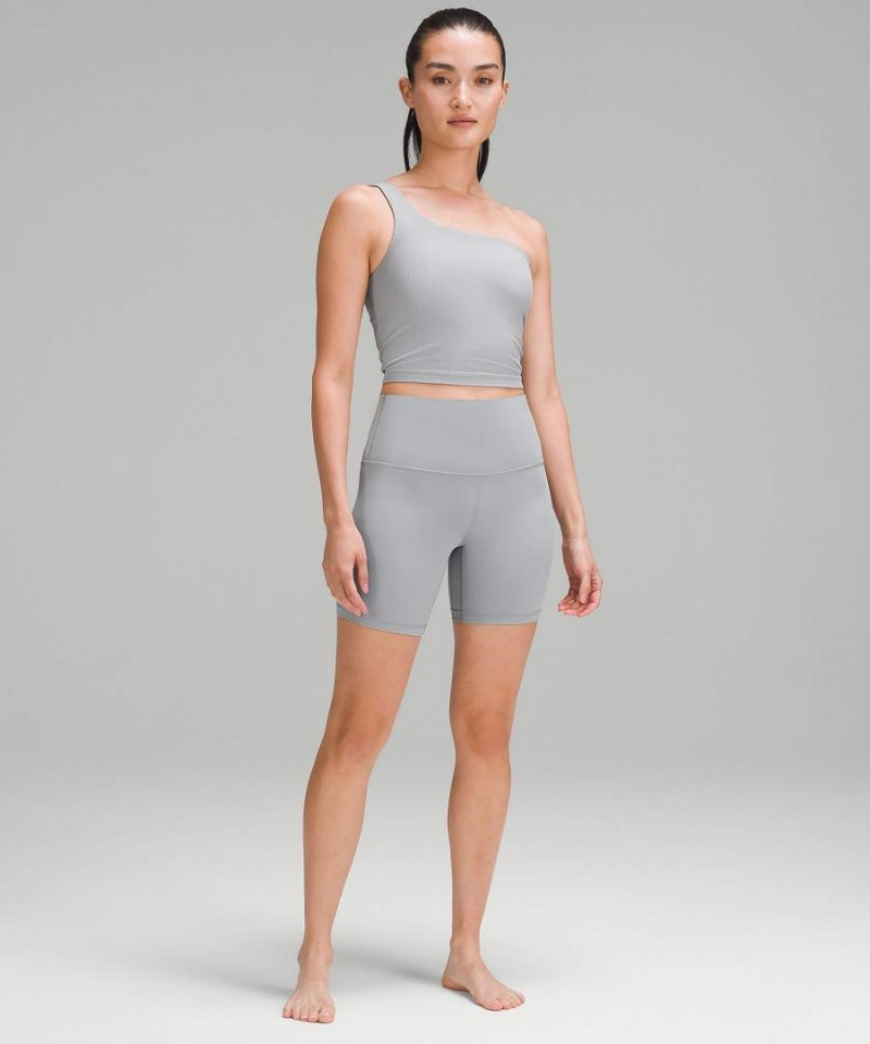 Camiseta sin Manga Lululemon Acanalado Nulu Asymmetrical Yoga Mujer Gris Chile | 640XMUAPW