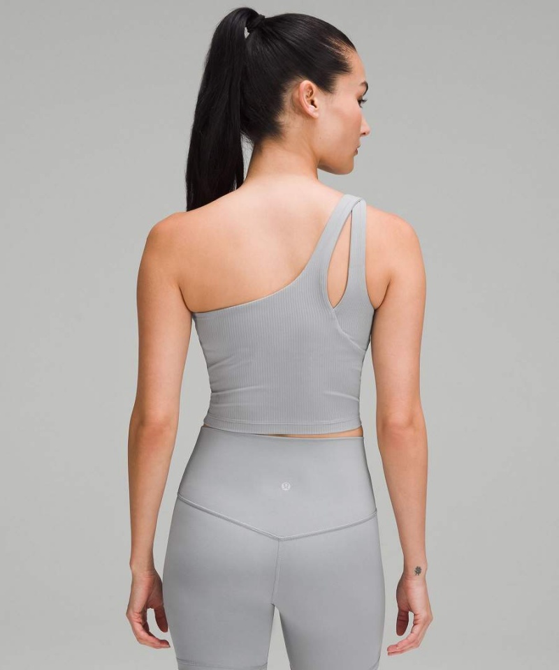 Camiseta sin Manga Lululemon Acanalado Nulu Asymmetrical Yoga Mujer Gris Chile | 640XMUAPW
