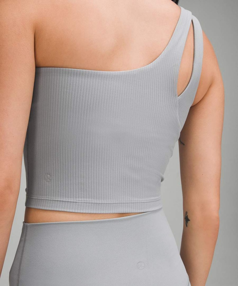 Camiseta sin Manga Lululemon Acanalado Nulu Asymmetrical Yoga Mujer Gris Chile | 640XMUAPW