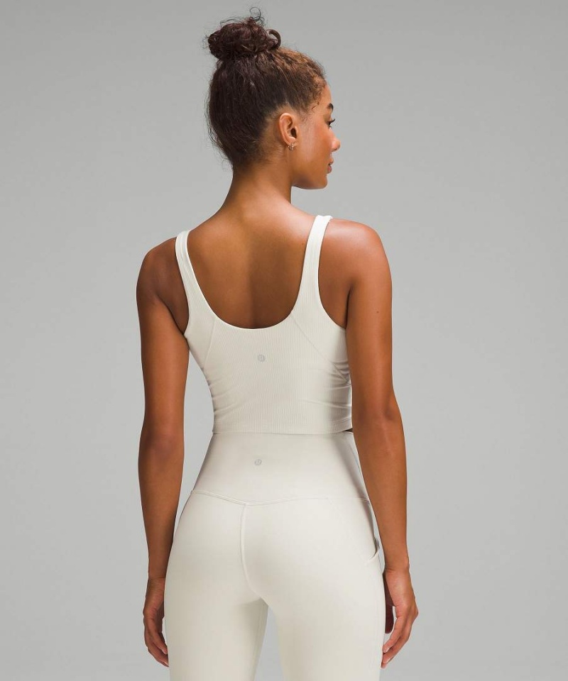 Camiseta sin Manga Lululemon Align™ Acanalado Henley Mujer Beige Chile | 586RUZJBN