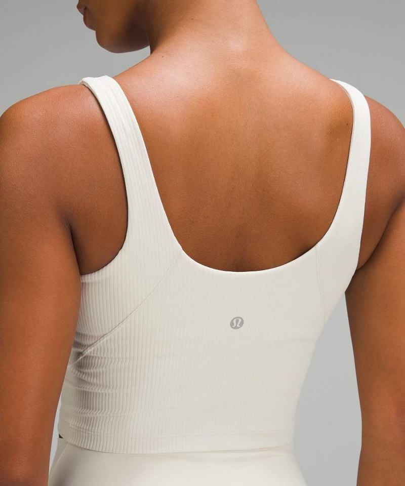 Camiseta sin Manga Lululemon Align™ Acanalado Henley Mujer Beige Chile | 586RUZJBN