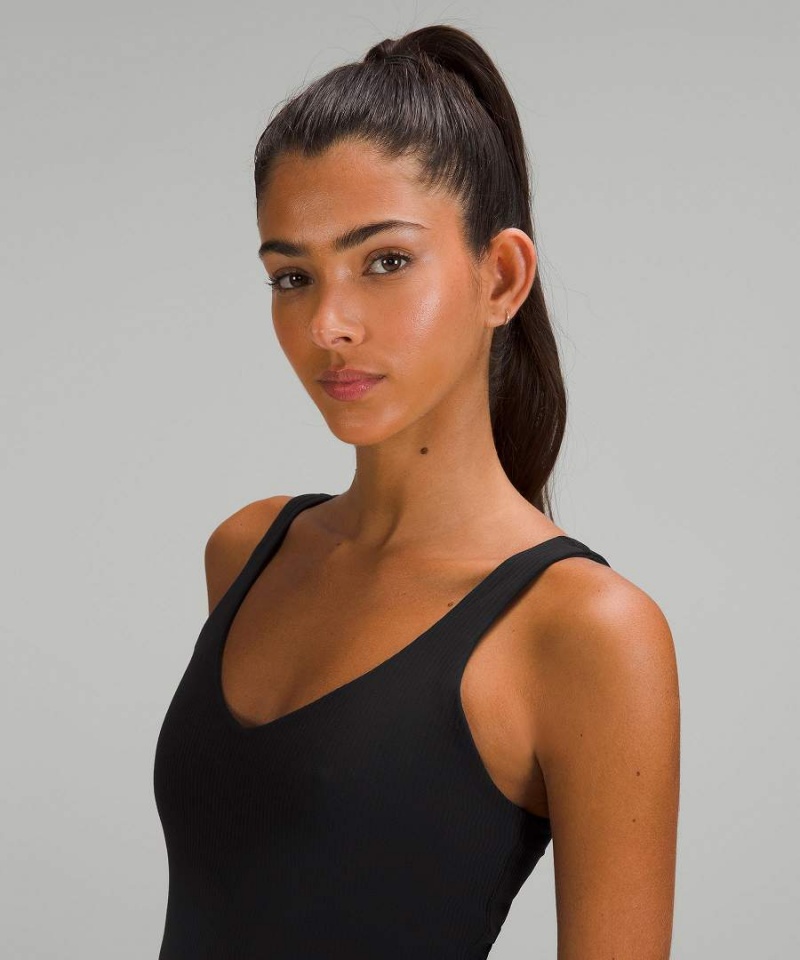 Camiseta sin Manga Lululemon Align™ Acanalado Mujer Negras Chile | 350OGQSIW