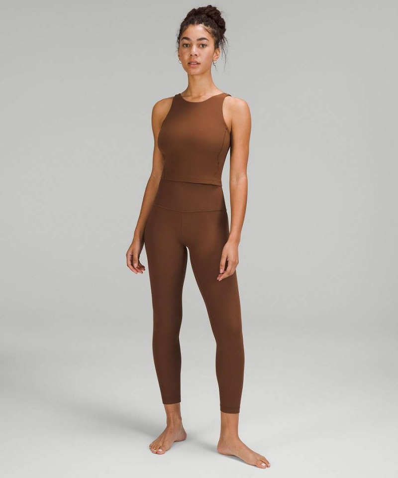 Camiseta sin Manga Lululemon Align™ Acanalado High-Neck Mujer Marrones Chile | 042RPFBAJ